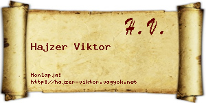 Hajzer Viktor névjegykártya